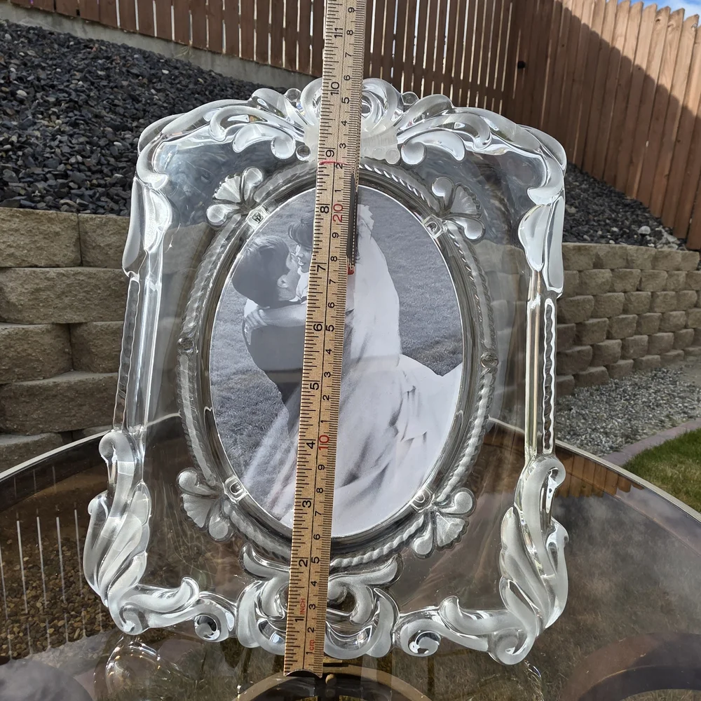 Vtg Mikasa Princess Ornate Clear Glass Picture Frame With Original Box!